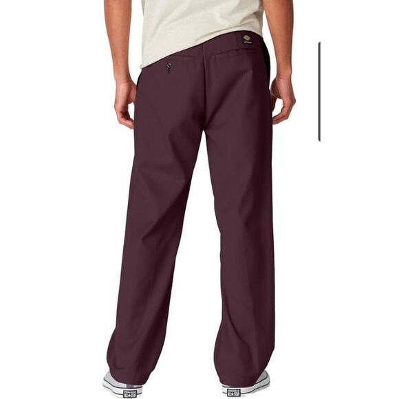 Dickies Skateboarding Regular Fit Chino Workwear Pants Maroon Men's 30x32 New - Picture 3 of 6